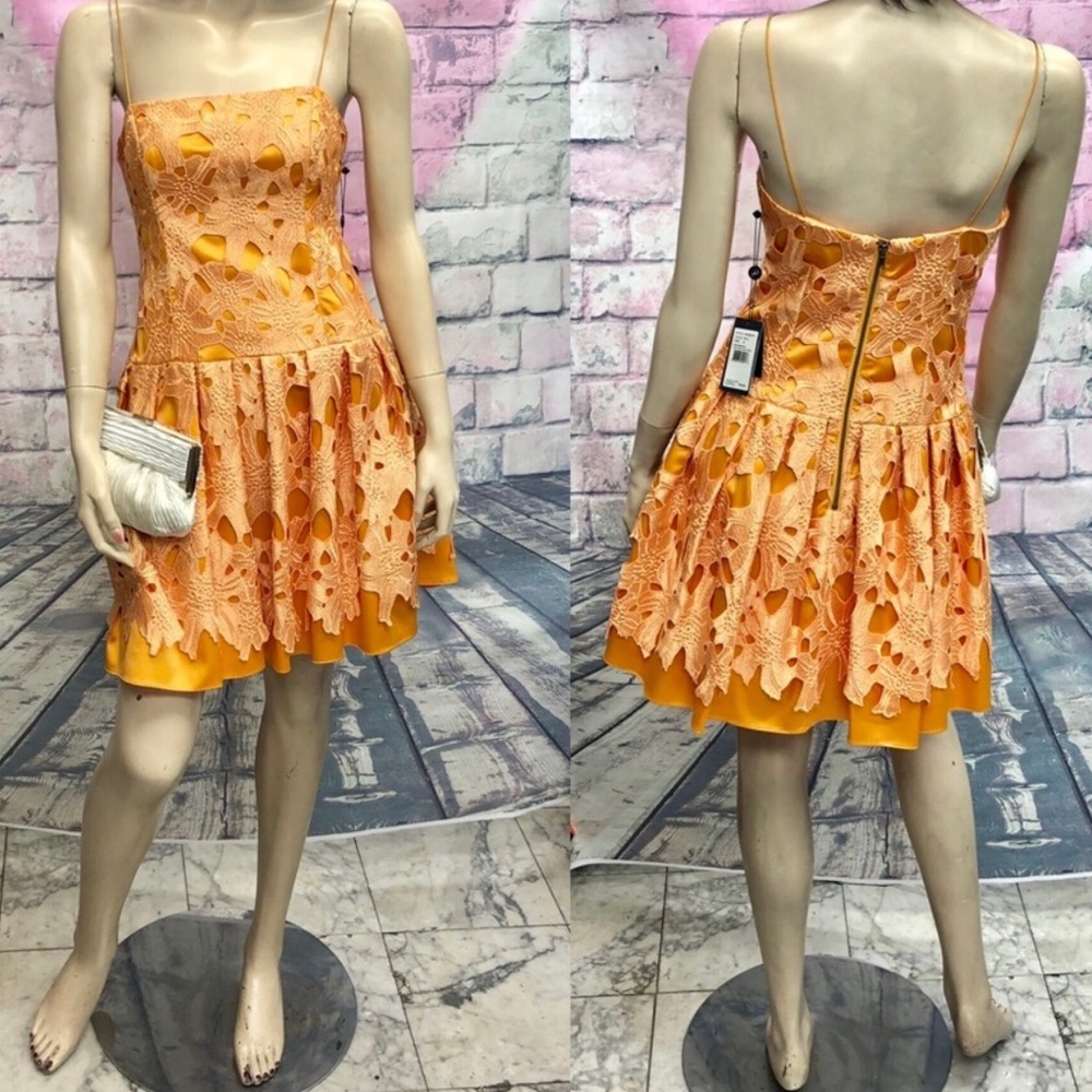 Adrianna Papell drop torso LACE party dress 🧡 - Picture 12 of 12